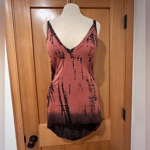 MAJ tie dye tunic length ruched tank top